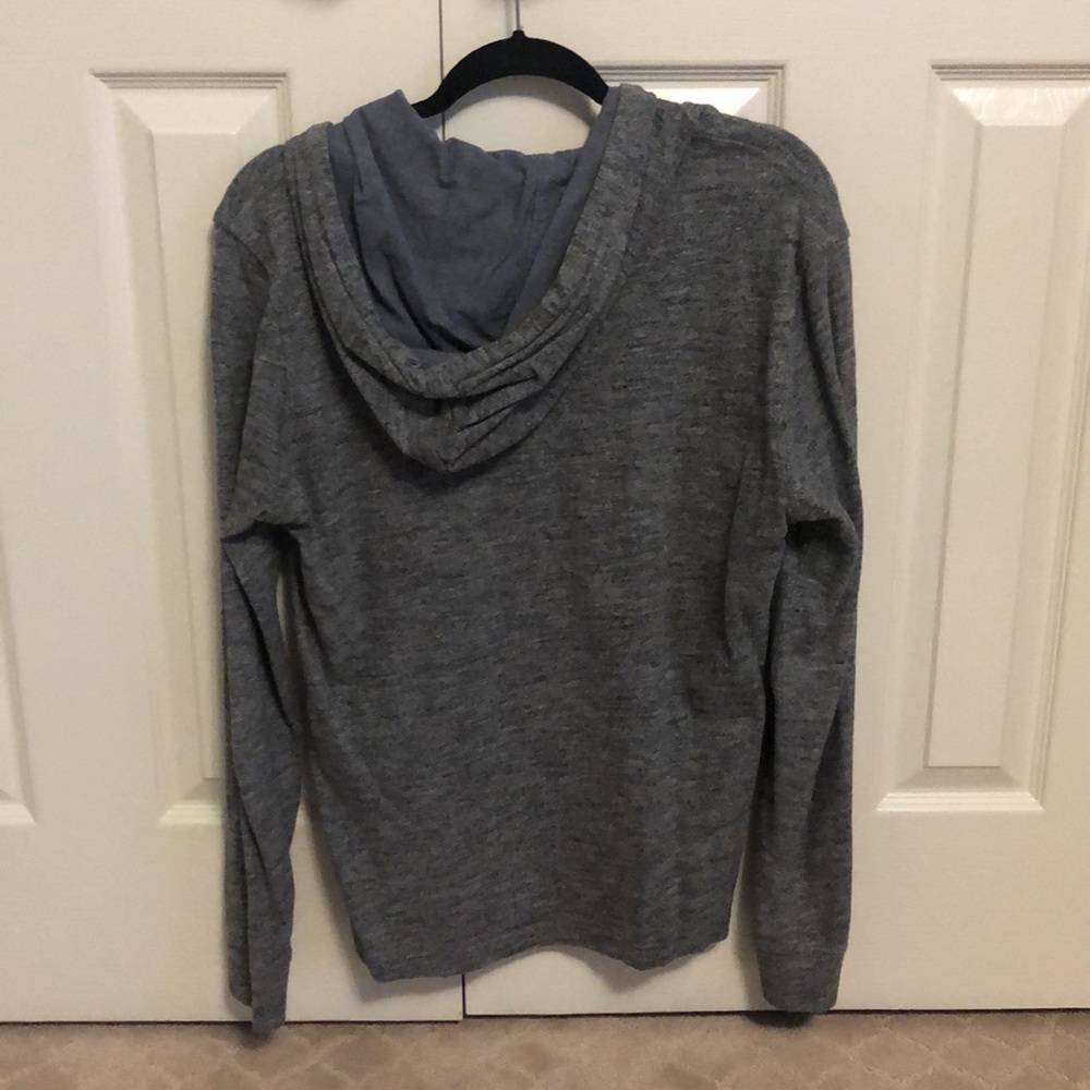 Mens Lucky Brand Gray Heather Button Hoodie (Size Small) - Picture 3 of 3